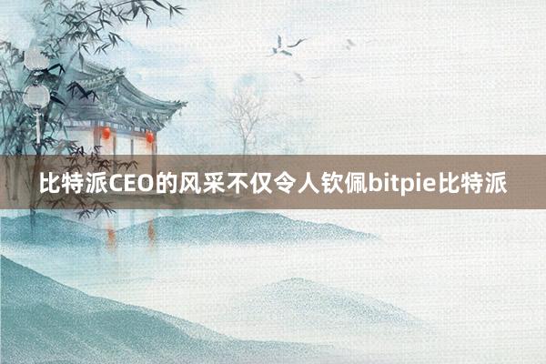 比特派CEO的风采不仅令人钦佩bitpie比特派