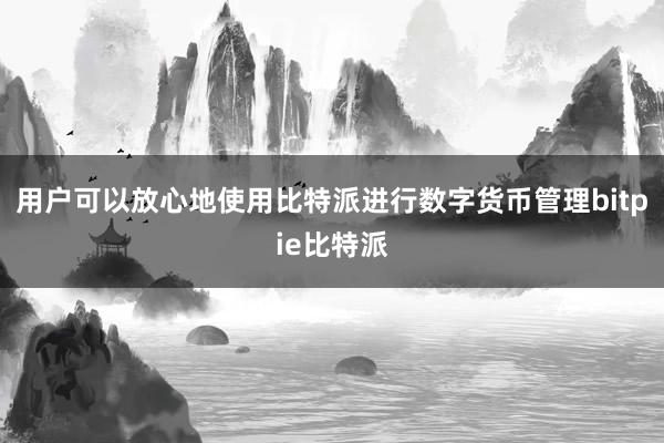 用户可以放心地使用比特派进行数字货币管理bitpie比特派