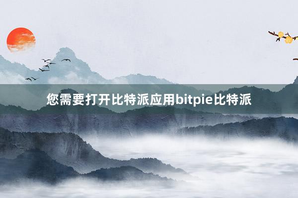 您需要打开比特派应用bitpie比特派