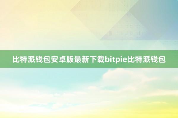 比特派钱包安卓版最新下载bitpie比特派钱包