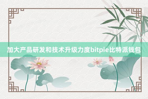 加大产品研发和技术升级力度bitpie比特派钱包