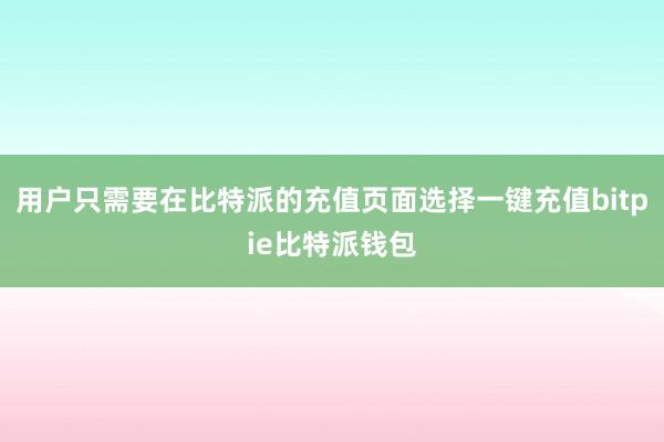 用户只需要在比特派的充值页面选择一键充值bitpie比特派钱包