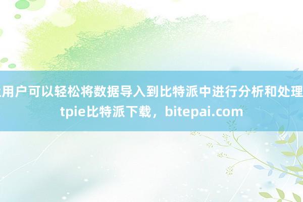 让用户可以轻松将数据导入到比特派中进行分析和处理bitpie比特派下载，bitepai.com