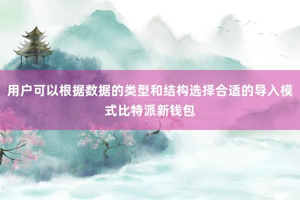 用户可以根据数据的类型和结构选择合适的导入模式比特派新钱包