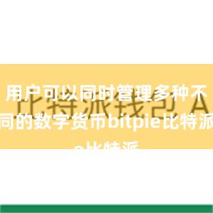 用户可以同时管理多种不同的数字货币bitpie比特派