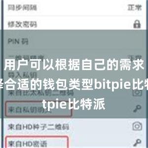 用户可以根据自己的需求选择合适的钱包类型bitpie比特派