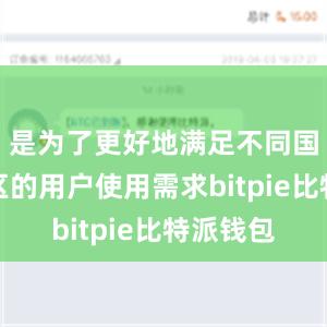 是为了更好地满足不同国家和地区的用户使用需求bitpie比特派钱包