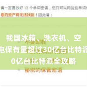 我国冰箱、洗衣机、空调等家电保有量超过30亿台比特派全攻略