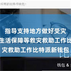 指导支持地方做好受灾群众基本生活保障等救灾救助工作比特派新钱包